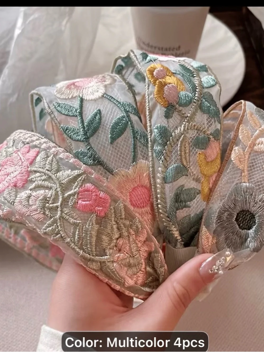 Embroidered Ethnic style Floral Padded Headband - Multicolor